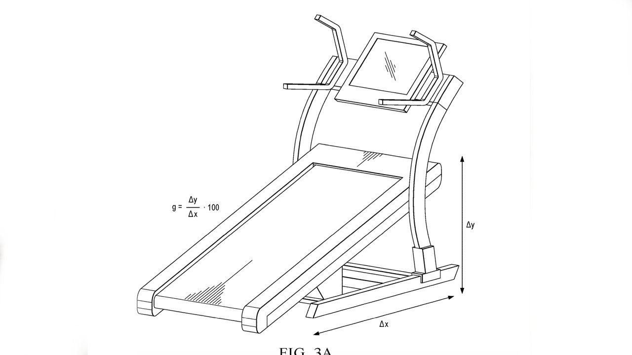 Detail from the patent applicatin showing how a treadmill could include fitness cameras