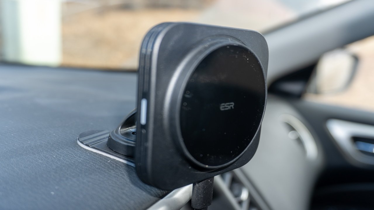 ESR Qi2 Car Charger review - we prefer the dash mount with a driver-facing angle.