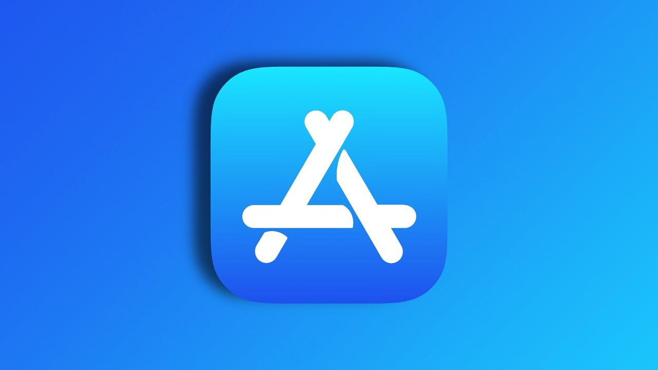 App Store logo with two white sticks forming an A on a blue gradient background.