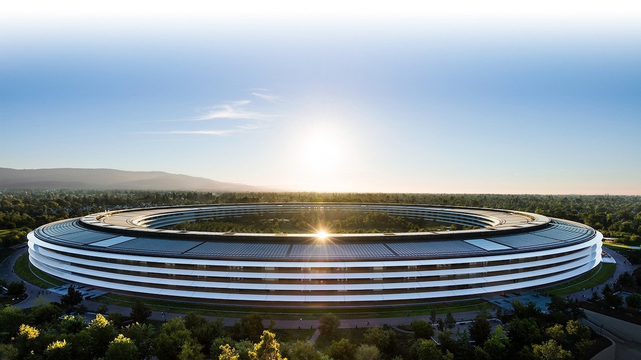 Aerial view of Apple Park