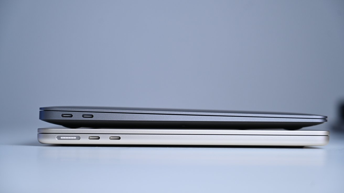 The wedge-like taper of the old MacBook Air is gone in the newer versions.