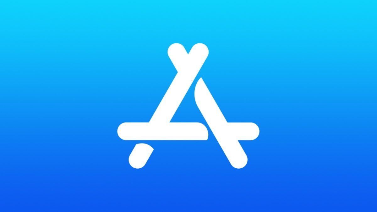 Blue gradient background with white stylized 'A' representing the App Store logo.