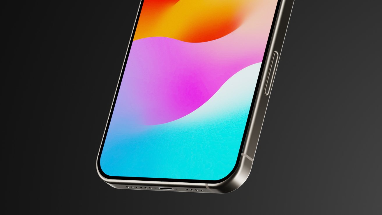 The bottom half of a rendered iPhone 16 Pro shows a new button on the right side