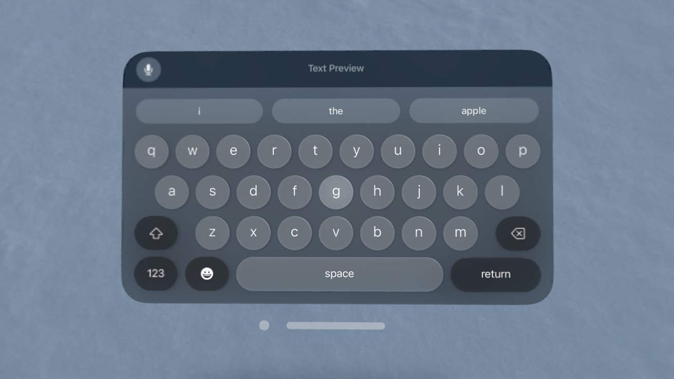 Apple Vision Pro software keyboard