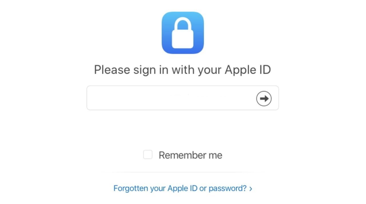 Apple ID sign-in page
