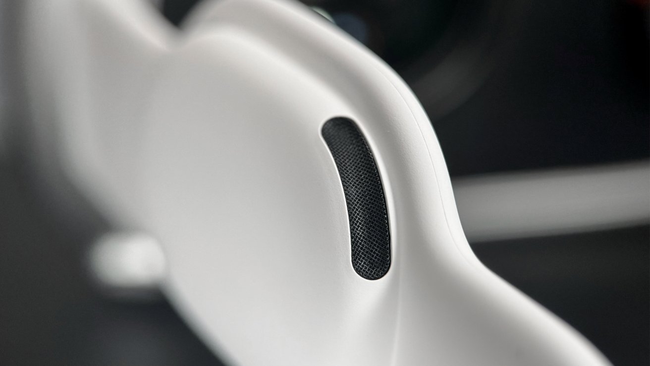 A close up view of an Apple Vision Pro Audio Pod
