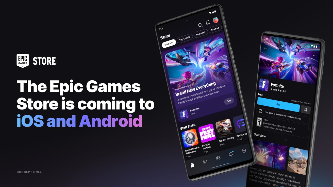Epic's mockup of the Epic Games Store on an iPhone