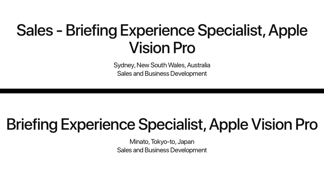 Apple Vision Pro job listings