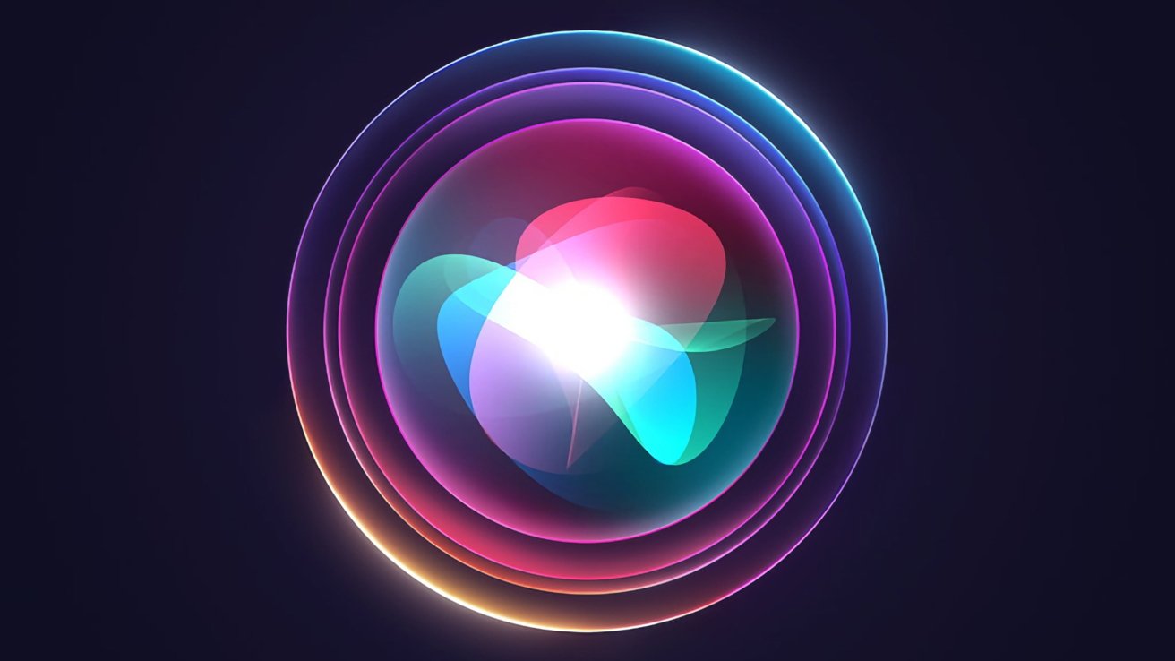 Siri logo inside a WWDC 2024 graphic