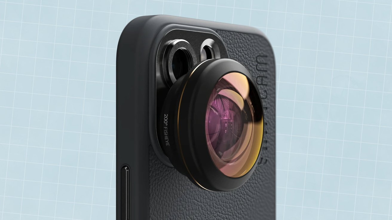 A fisheye lens on an iPhone