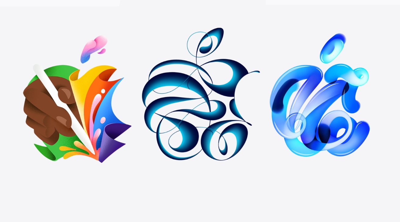 Artistic representations of three hands holding a paintbrush, an apple, and a butterfly, in colorful, abstract, and fluid design styles.