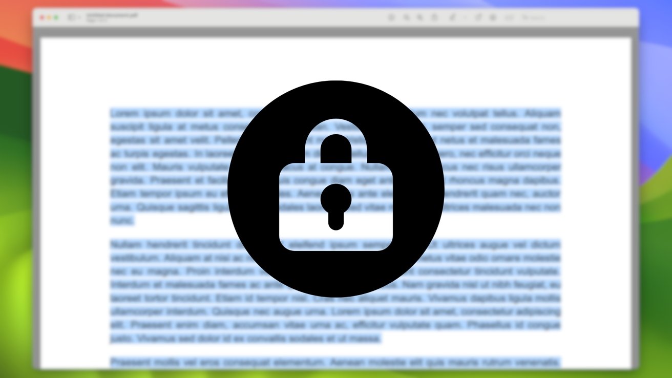 A highlighted PDF blurred, behind a padlock.
