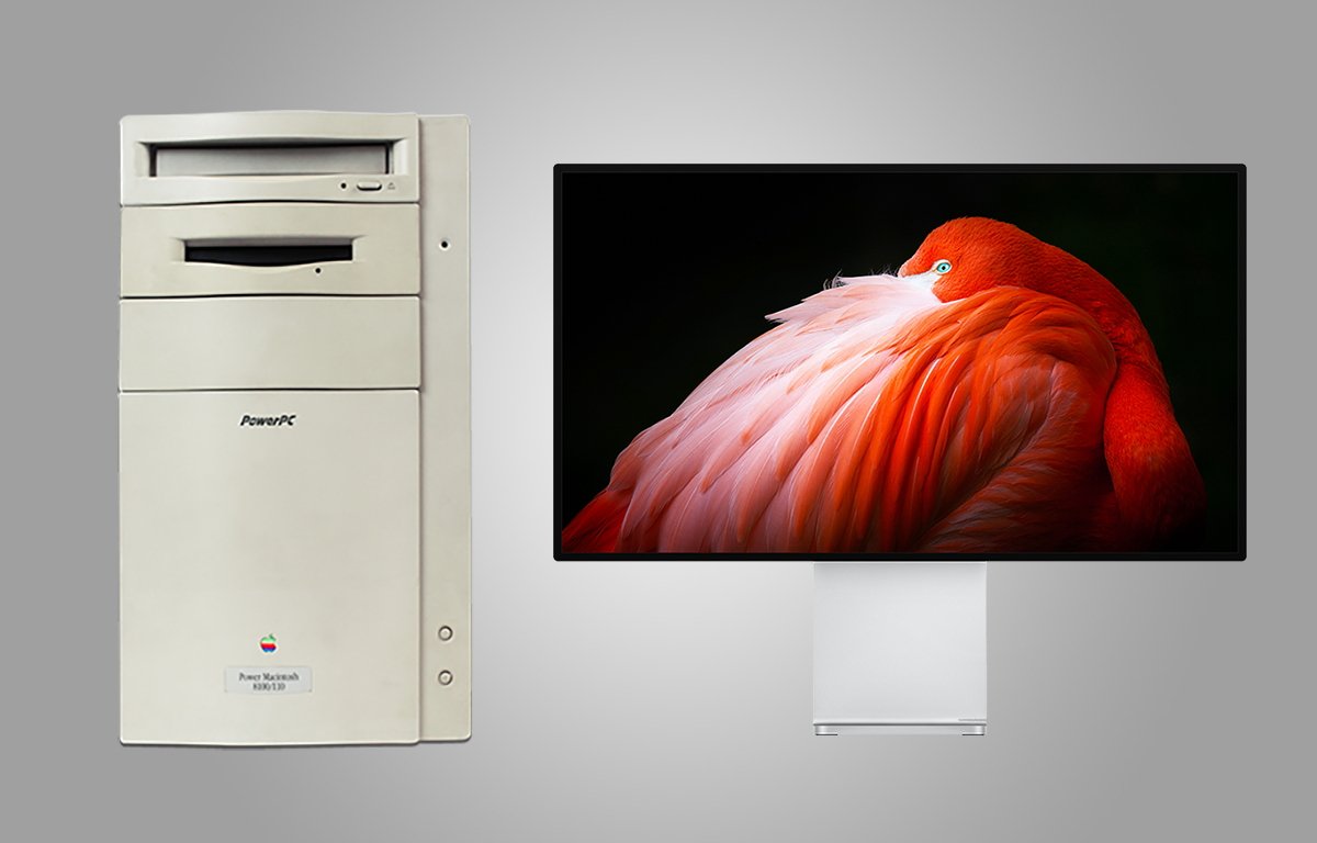 Power Macintosh 8100 and Pro XDR Display.