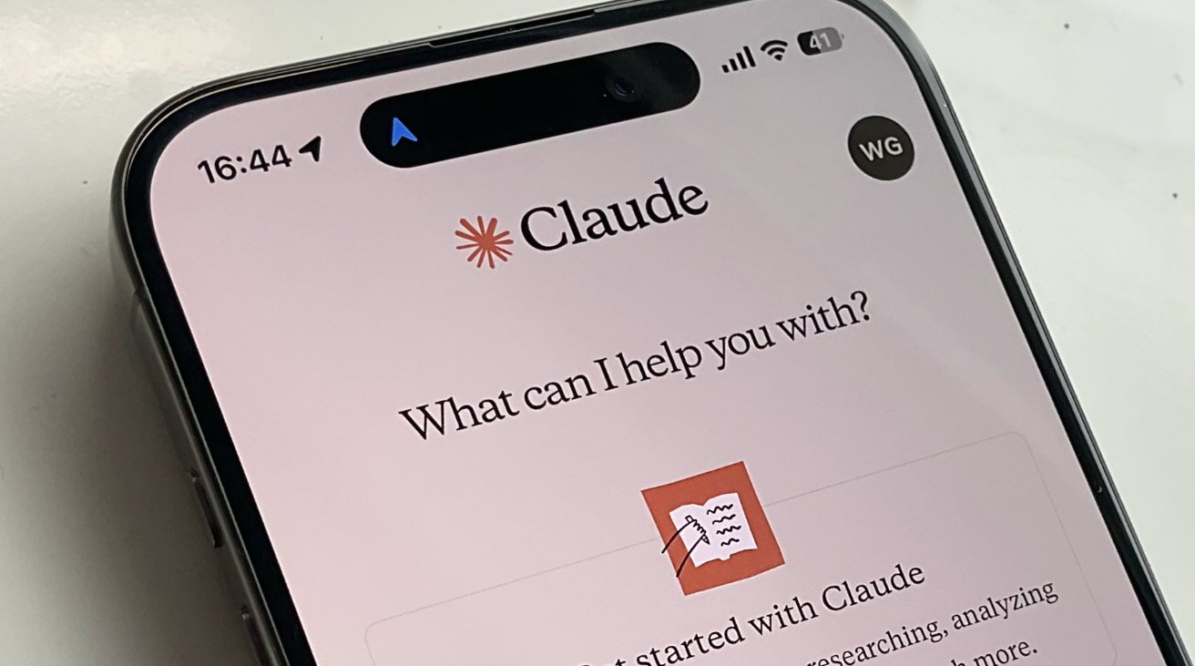 Smartphone screen displaying virtual assistant app named Claude with text prompting user interaction.