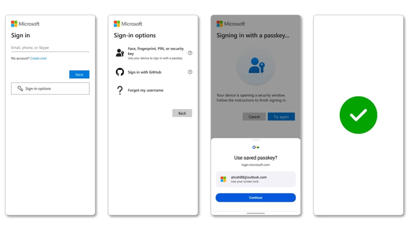 Microsoft passkey support