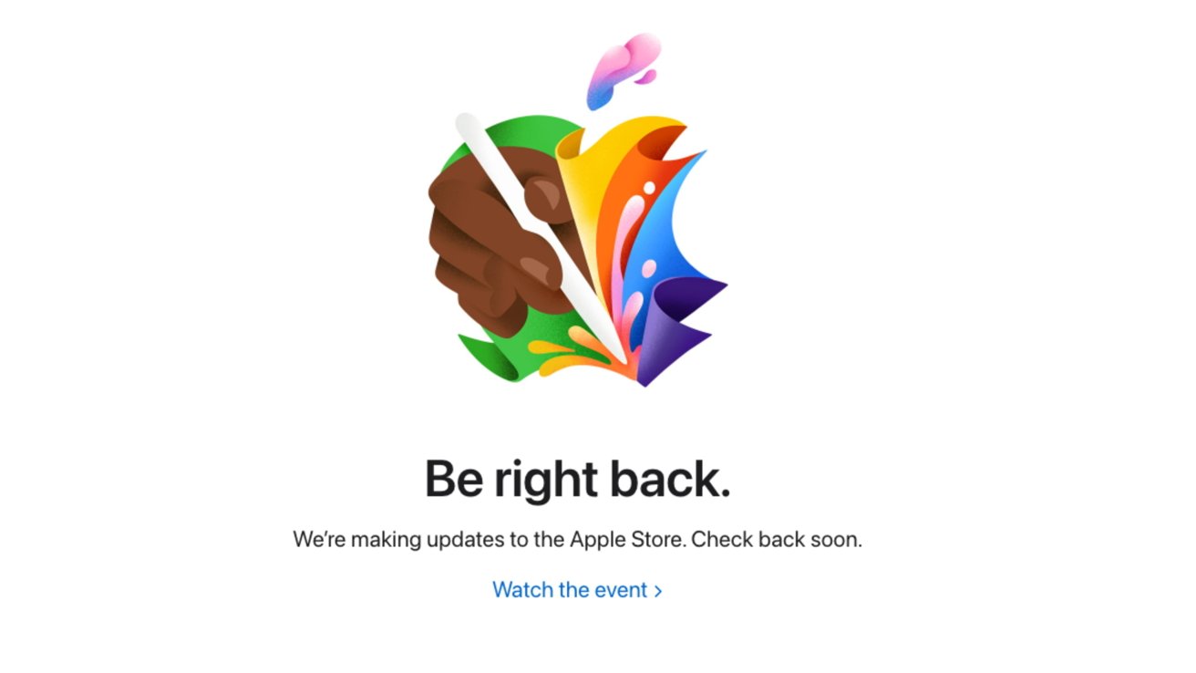 The Apple Store Down message with the Let Loose event logo