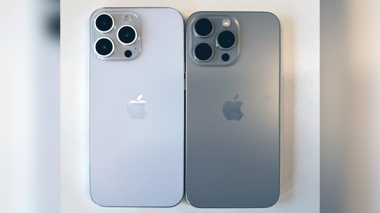 An iPhone 16 Pro Max mock-up next to an iPhone 15 Pro Max [X/@ZoneOfTech]