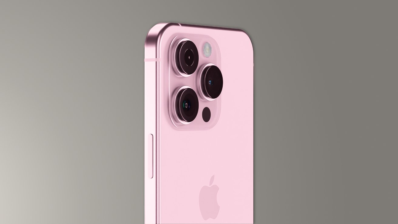 A render of an iPhone 16 in pink