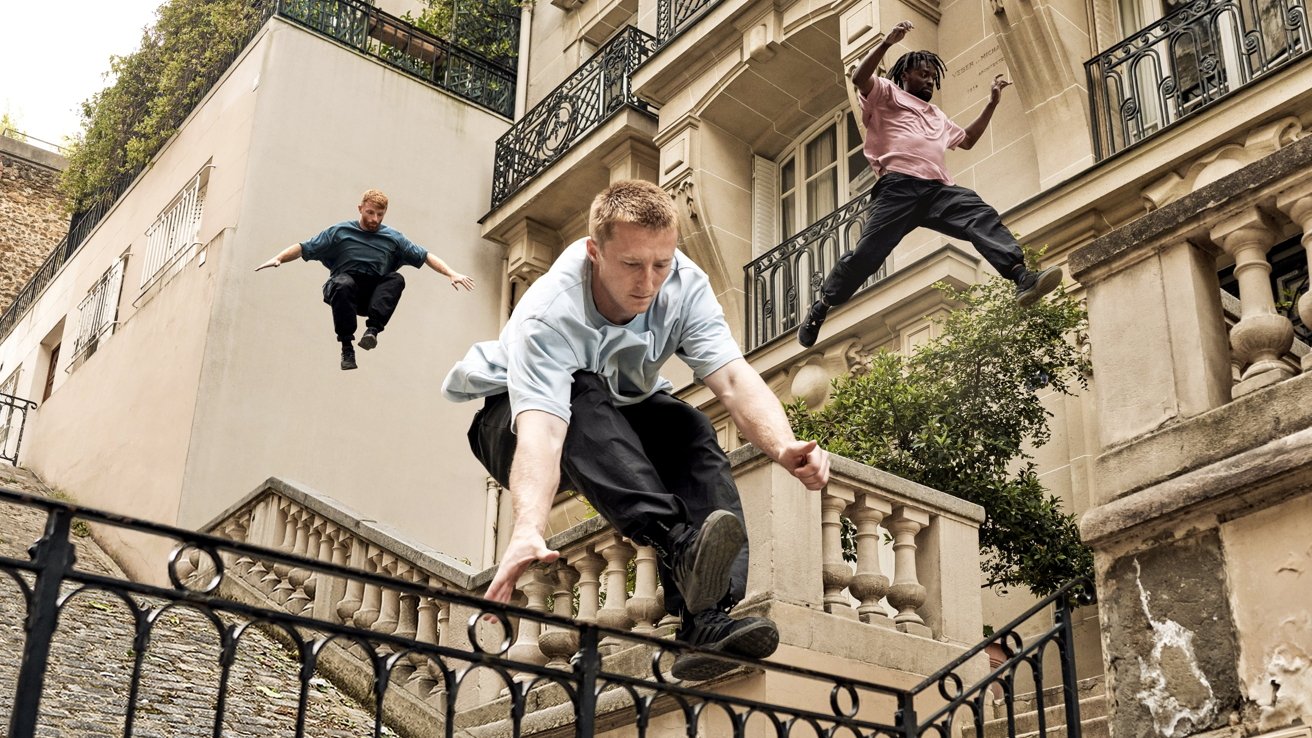 An image from Apple's upcoming 'Parkour' experience for Apple Vision Pro