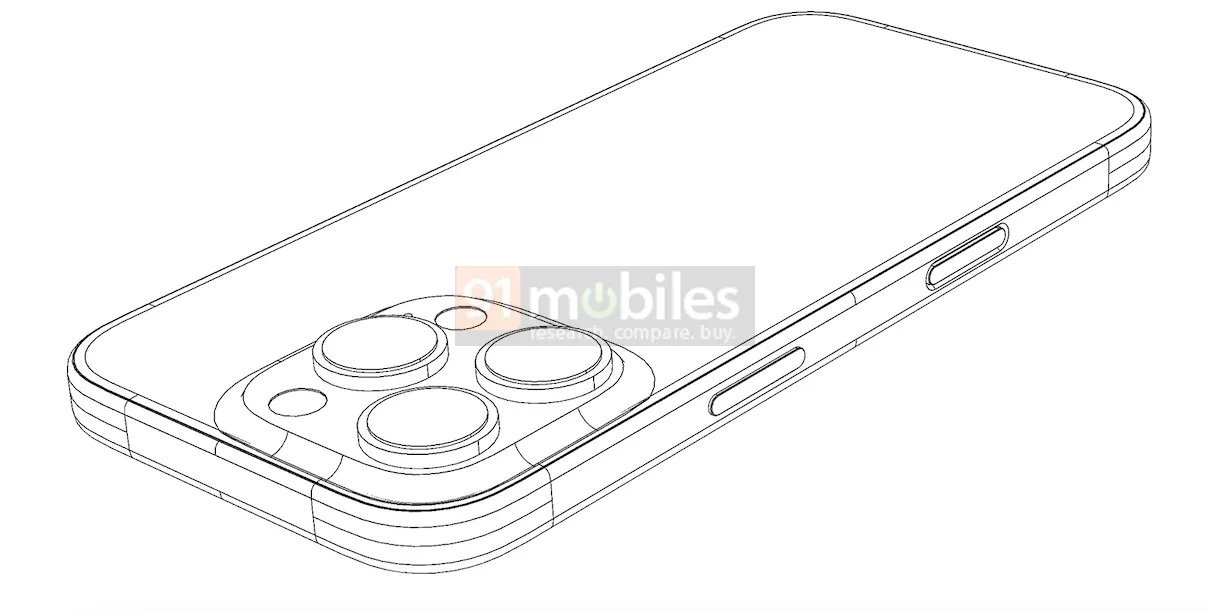 A CAD render for the iPhone 16 Pro showing the Capture button