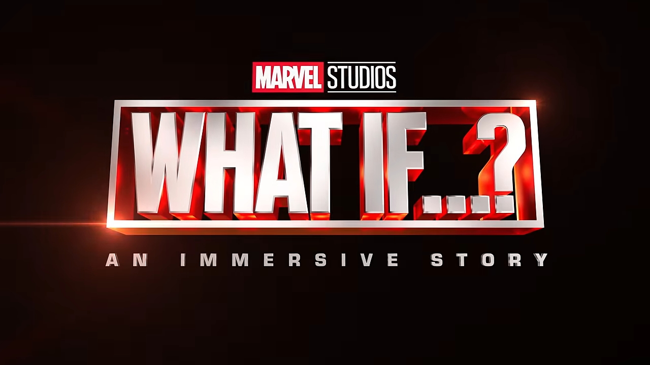 Marvel Studios logo with text 'What If...? An Immersive Story' on a dark background.