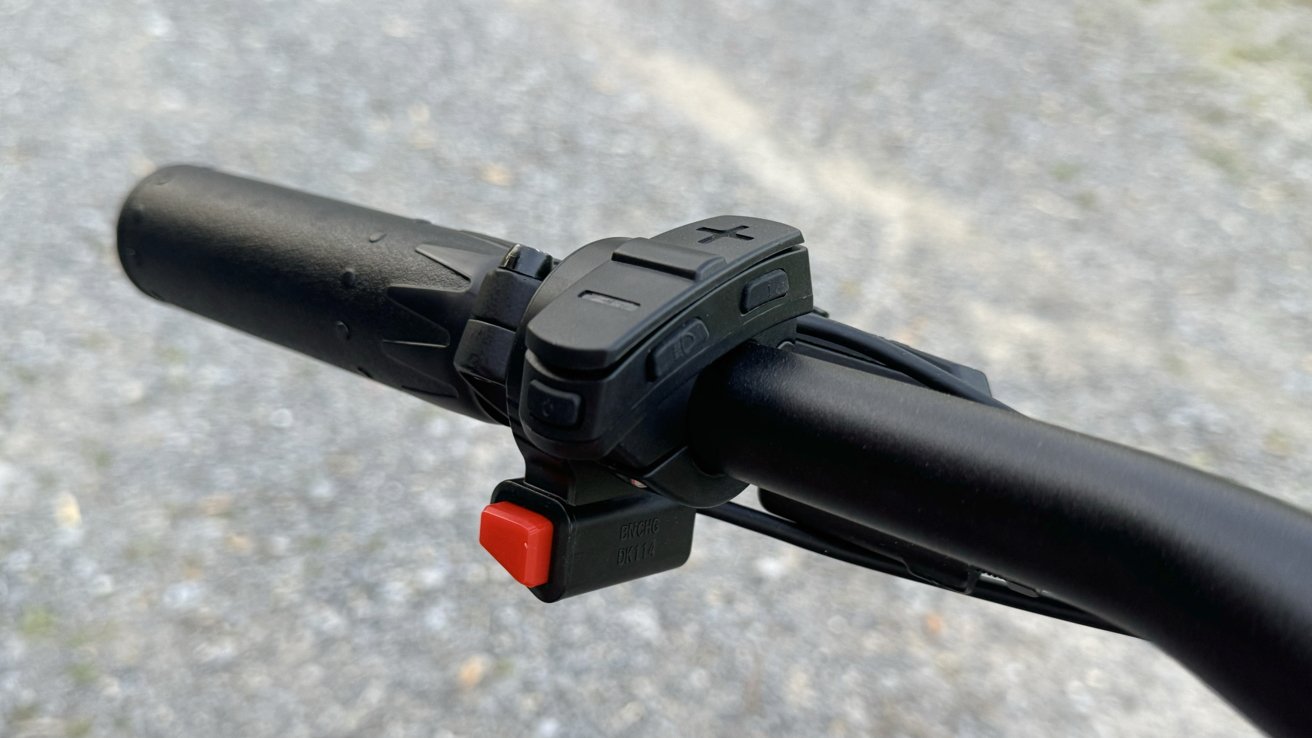 The left side of the Heybike Hero handlebar with control buttons.