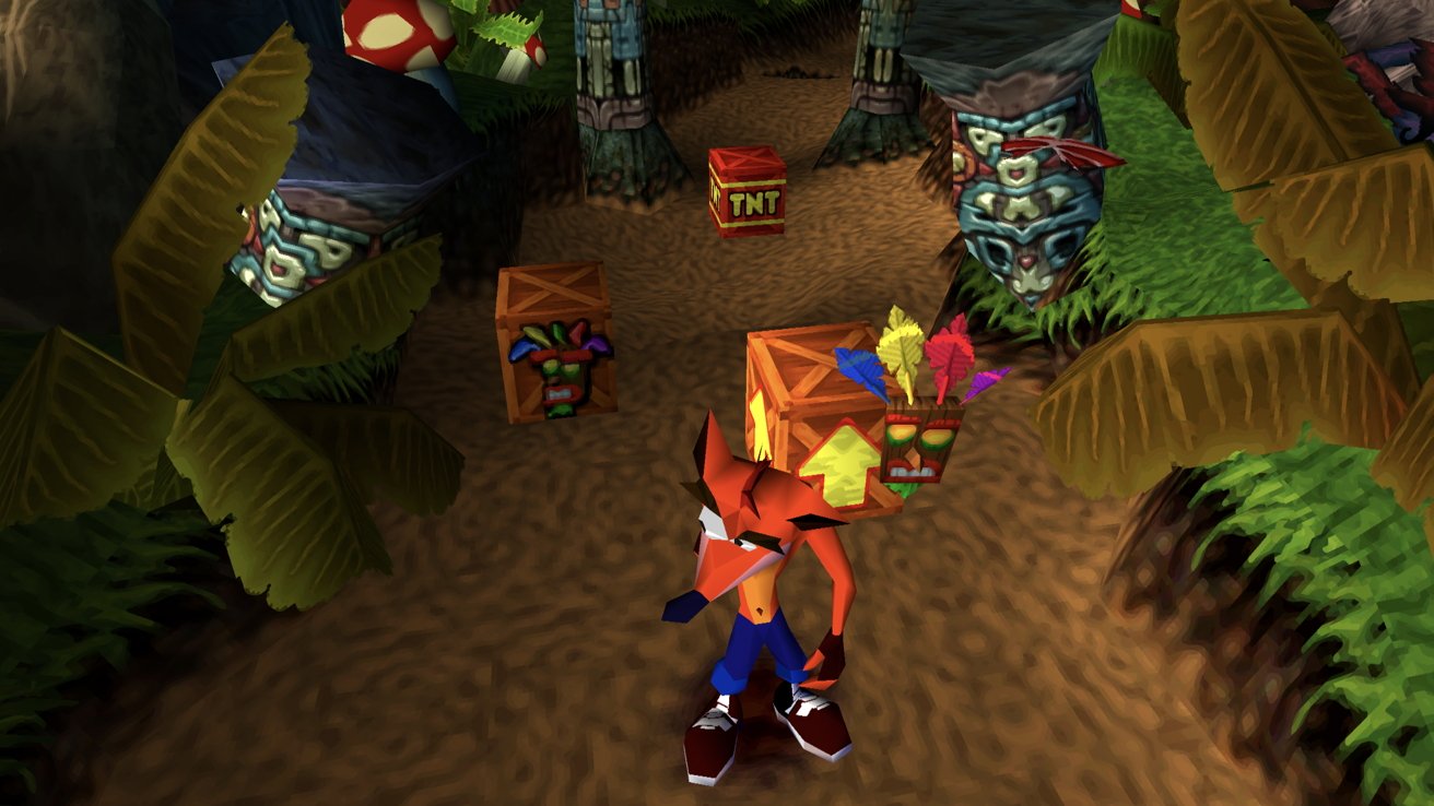 A screenshot of Crash Bandicoot being emulated on an Apple Silicon Mac.