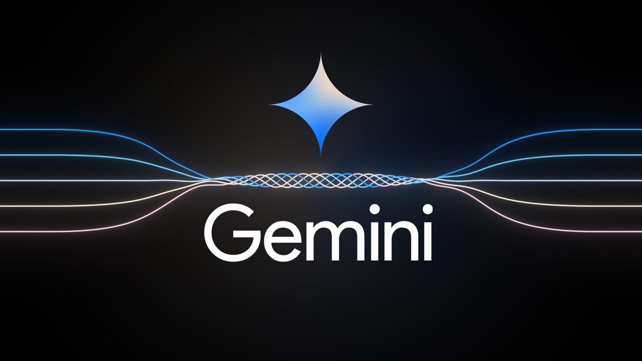 Blue and white lines converge at the center with a diamond shape above and the word Gemini below.