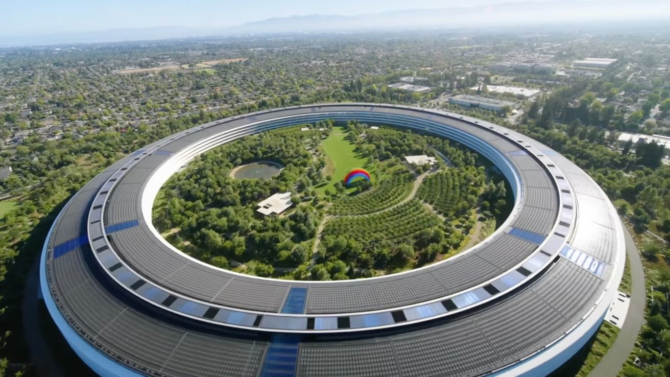 A side view of Apple Park