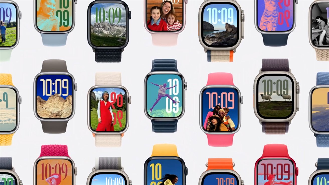 Many different Photos faces on Apple Watch