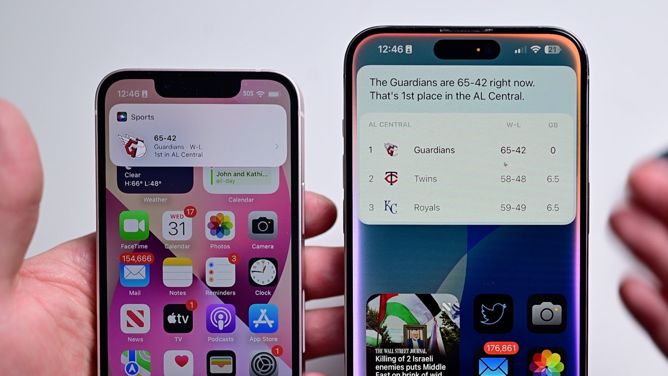 Two iPhones getting the season record for the Cleveland Guardians