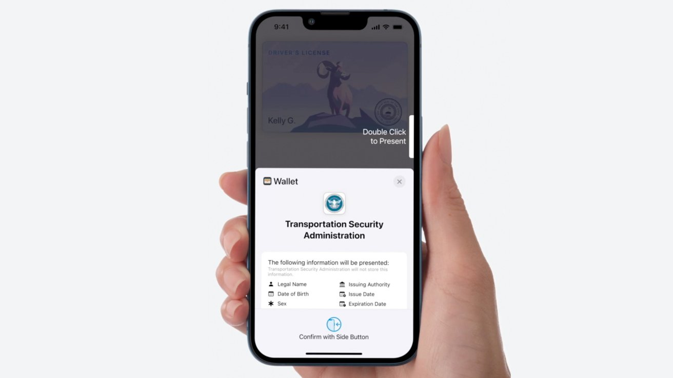 A screenshot showing different personal info to be transmitted