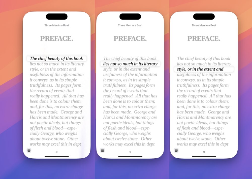 Three smartphone screens display different highlights of text from the preface of 'Three Men in a Boat' by Jerome K. Jerome.