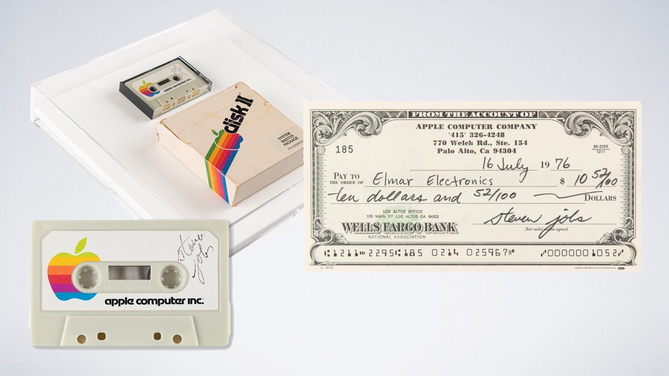 Rare Apple items for auction, autographed by Steve Jobs.