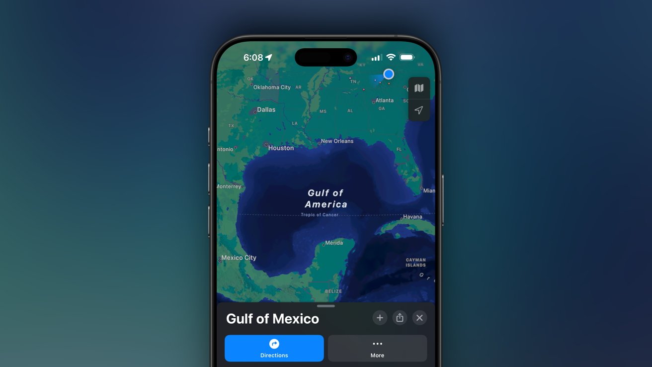 Apple Maps shows users the Gulf of Mexico when searching for 'Gulf of America'