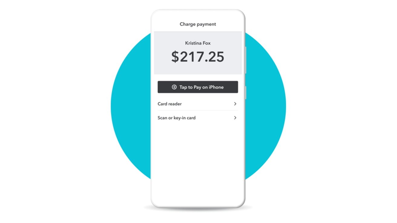 Mobile payment screen displaying $217.25 charge, options to tap to pay on iPhone, use card reader, or scan/key-in card.