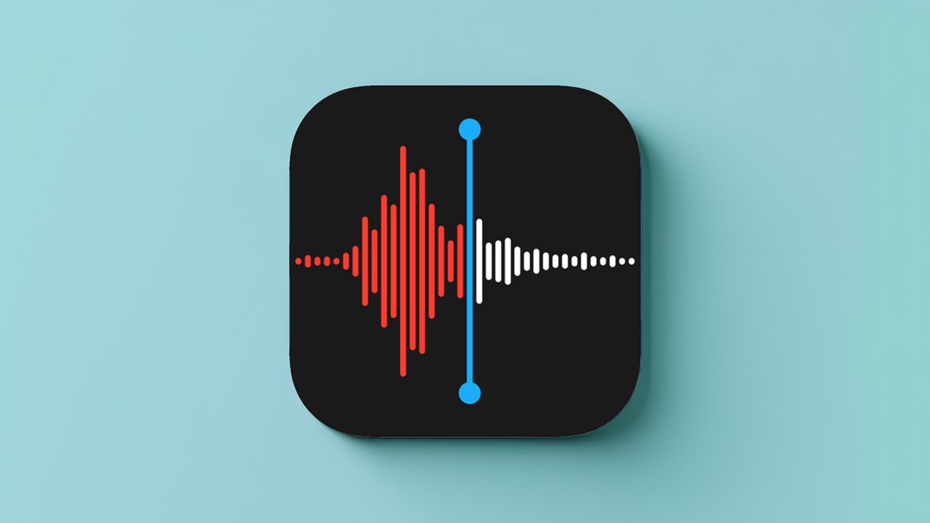 Black rounded square with red and white soundwave graphic, a blue vertical line with circles at the end, on a light blue background.