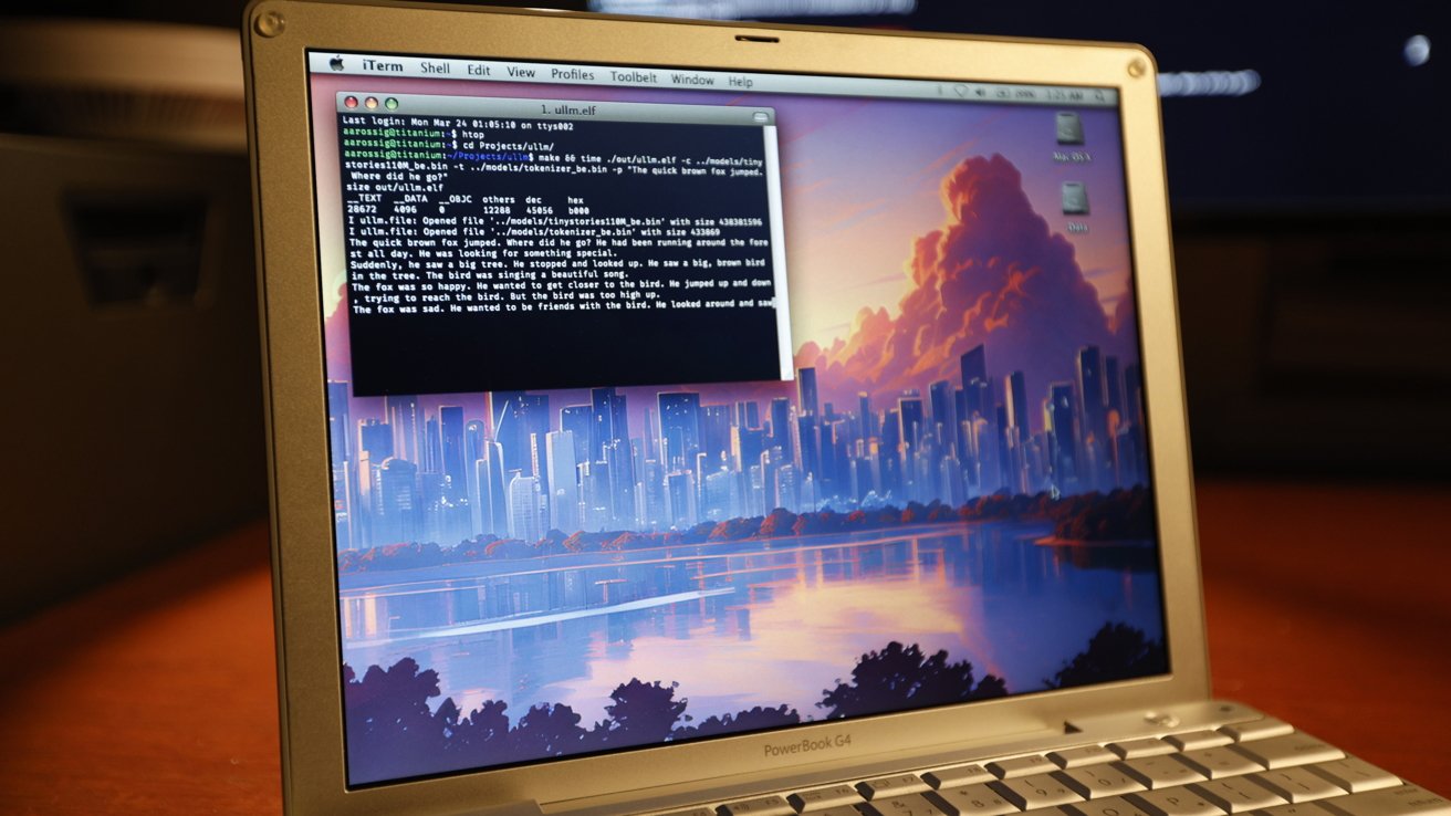 A Powerbook G4 is barely fast enough to run a large language model