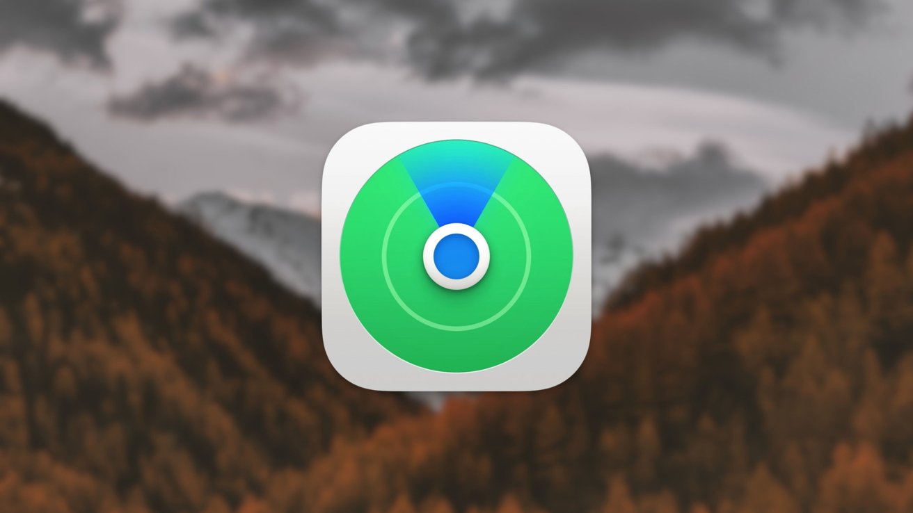 A rounded square icon featuring a green radar with a blue segment at the top, set against a blurred mountain background.