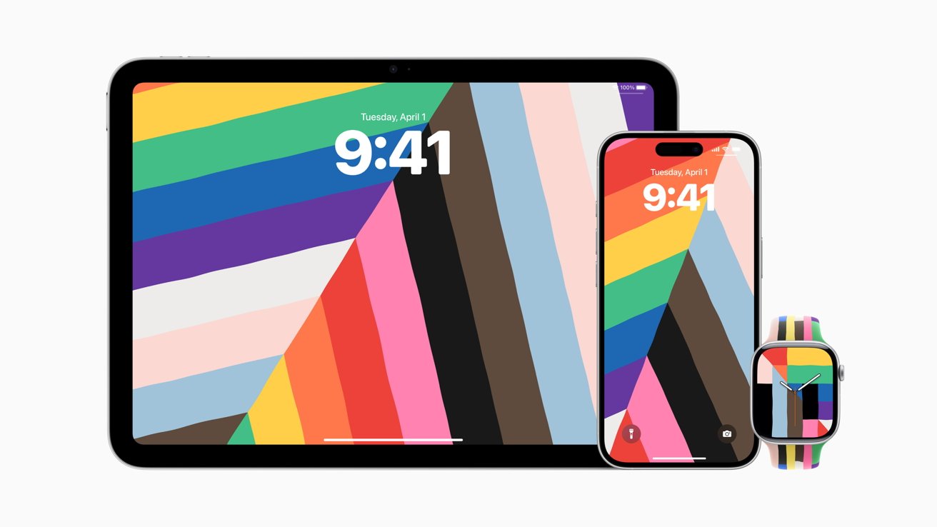 Apple's Pride wallpaper and Apple Watch band collection for 2025 - Image Credit: Apple