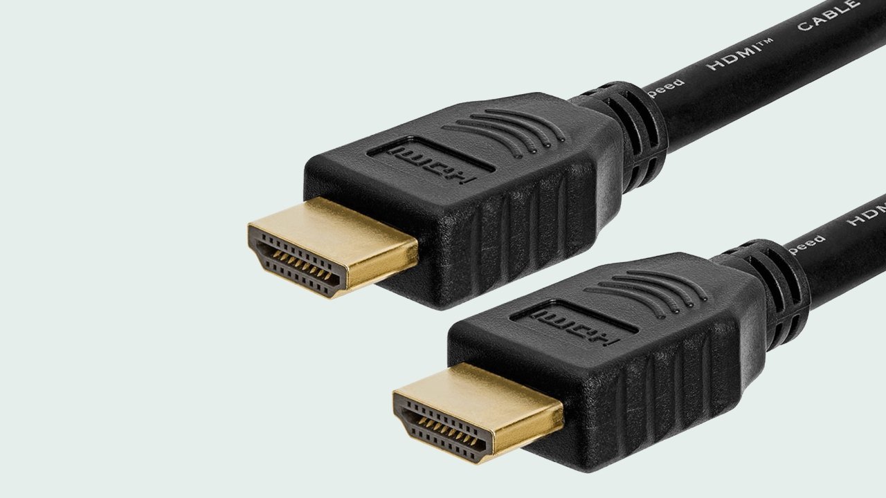 Two black HDMI cables with gold connectors on a light background, displaying 'high speed' text along the cables.
