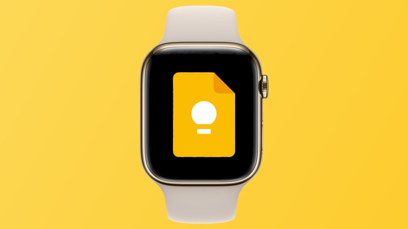 A smartwatch displays a yellow document icon with a white lightbulb inside, set against a matching yellow background.