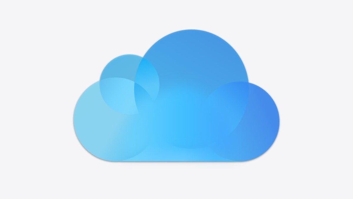 A stylized blue cloud with overlapping gradient circles on a light gray background.