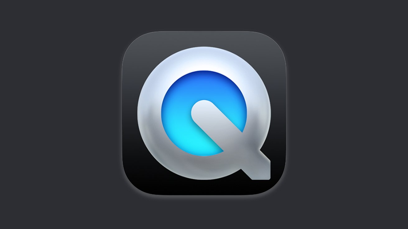 Blue and gray stylized letter Q on a dark background, resembling a media or software application icon.