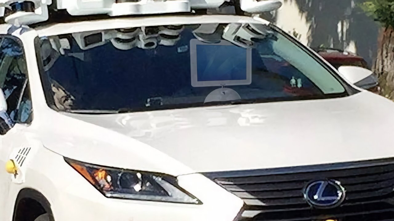 White Lexus SUV equipped with multiple sensors and cameras on the roof, suggesting an autonomous vehicle.