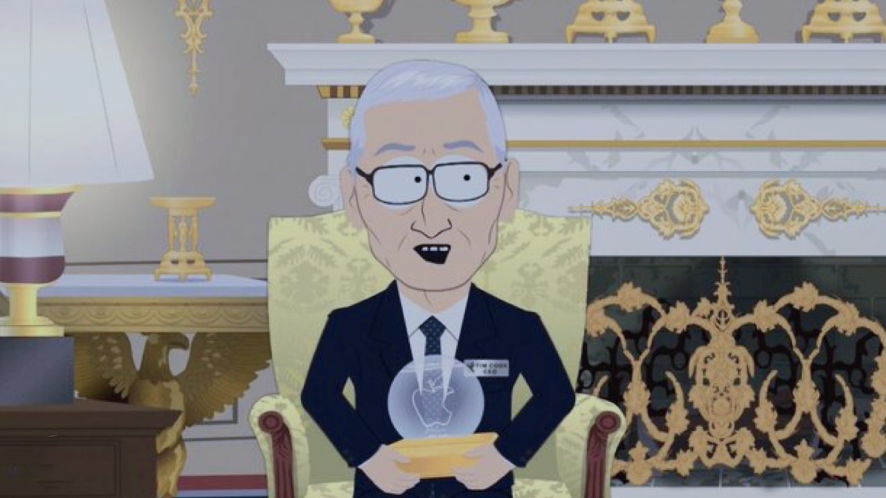 photo of Tim Cook's gift to Trump is mocked by 'South Park' image