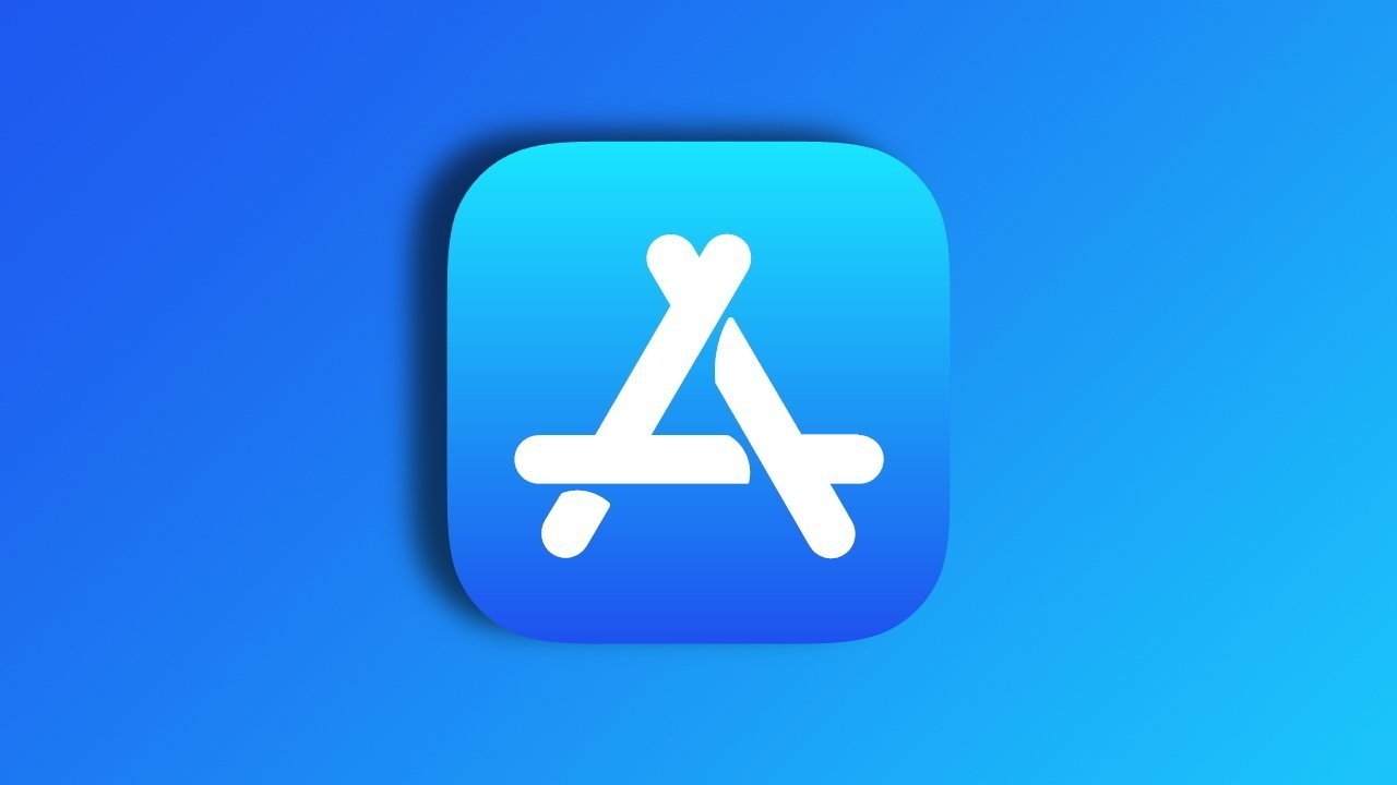 Blue square app icon with a stylized white letter 'A' formed by pencils, brush, and ruler.