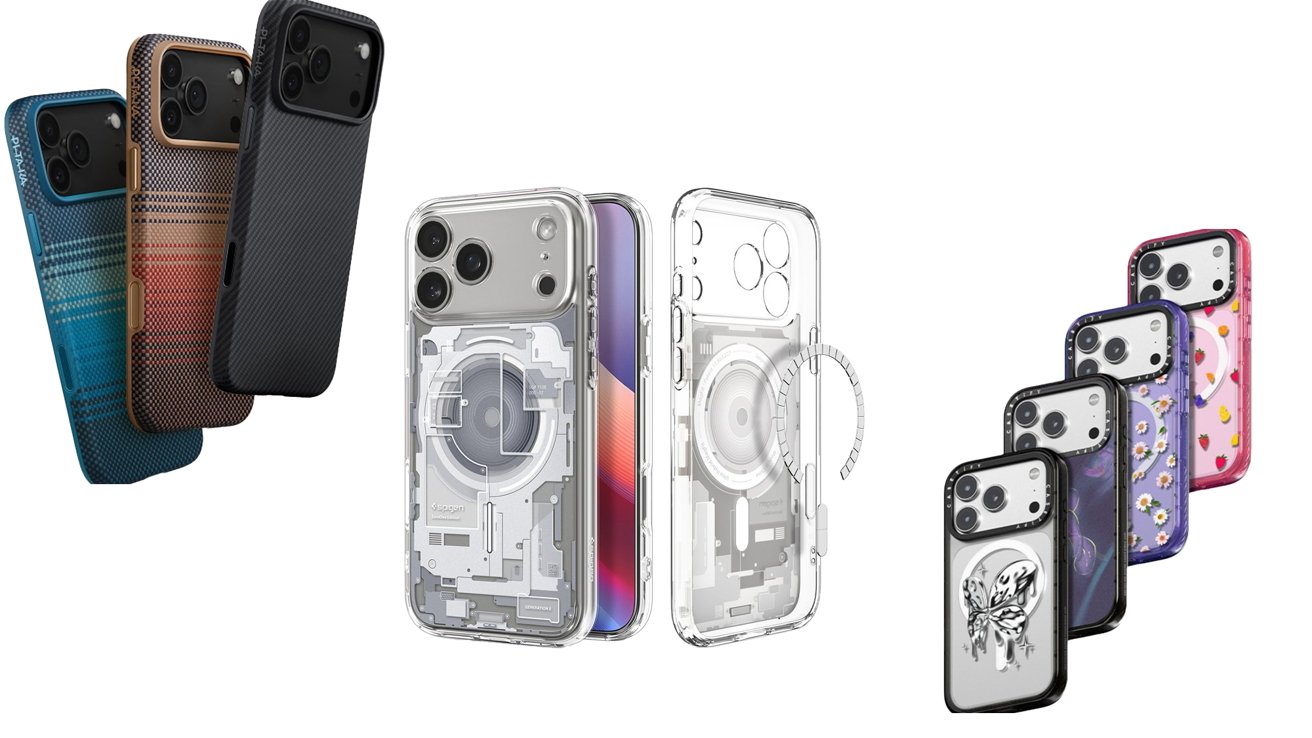 Various smartphone cases in colorful designs; textured, transparent, floral, and butterfly patterns, displayed on phones with visible camera lenses.