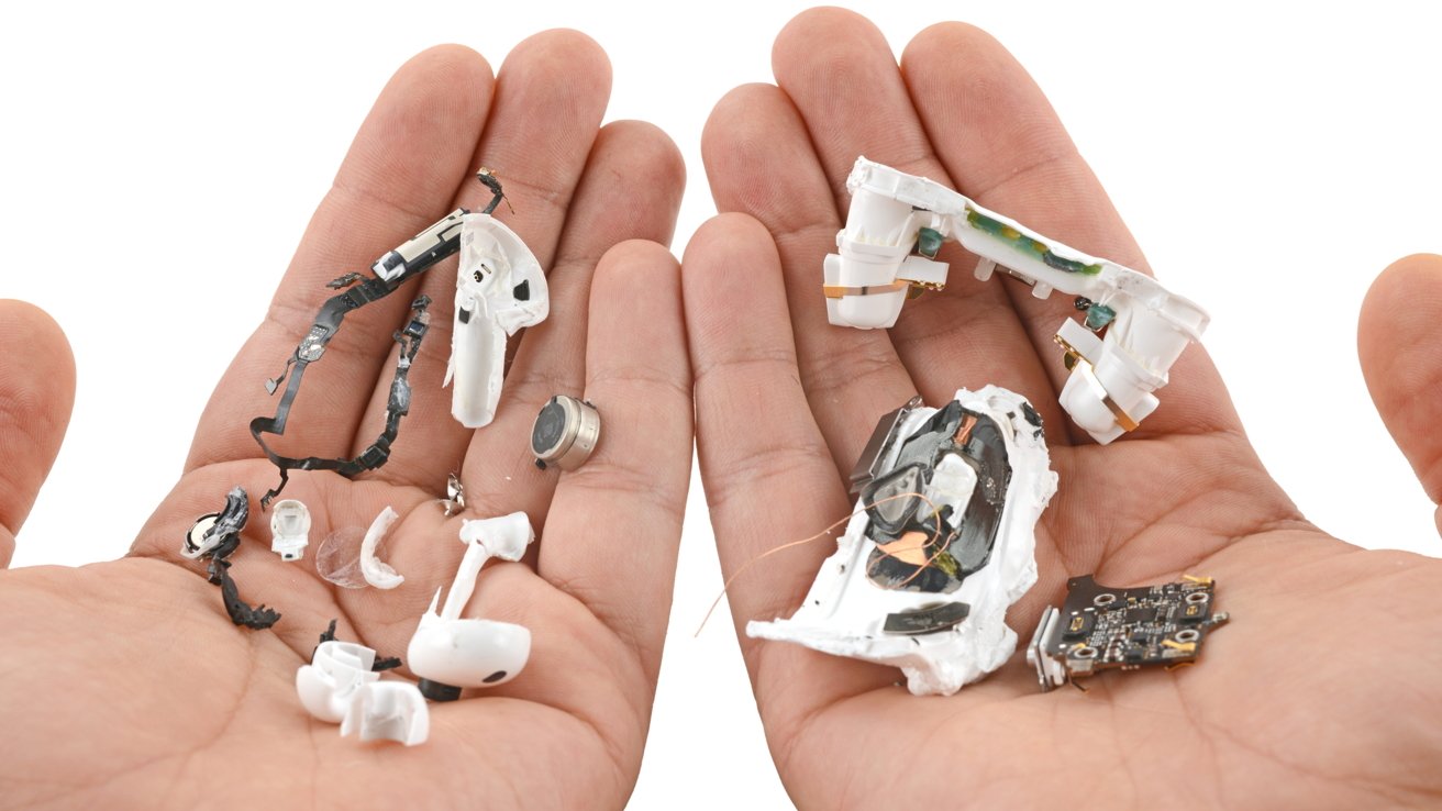 AirPods Pro 3 demolished during teardown held in hands