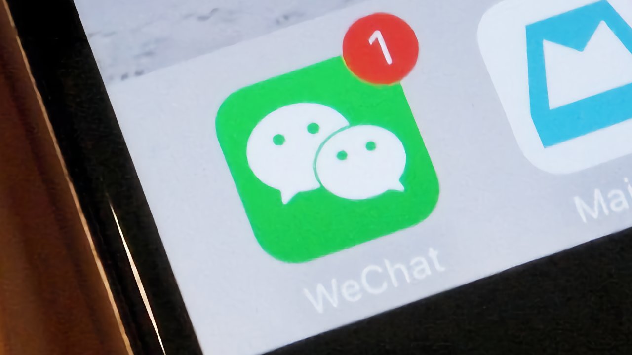 WeChat app icon on a phone screen with a red notification badge showing one new message.